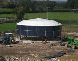 Steel tank errection; Third stage of steel tank errection. 